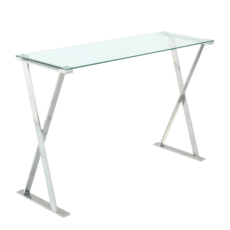 Sheepping  Glass-Metal Modern Rectangle Narrow Console Entryway Table