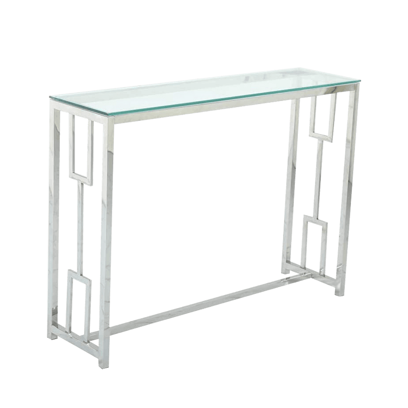 Sheepping Modern Metal-Glass Rectangle Entryway Sofa Side Table (30.4”)