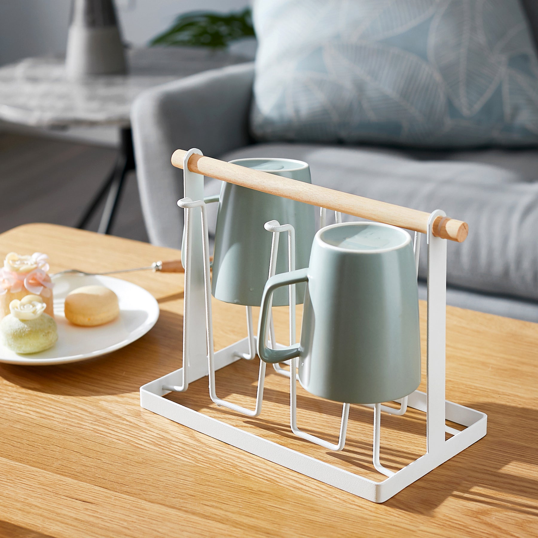 Cup Drying Rack Stand with Drain Tray Wood Handle - China Space Saving and  Multipurpose Hanging price