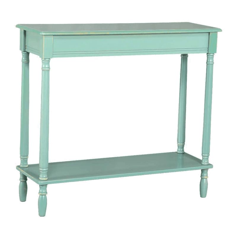 Sheepping console Wood, Narrow Rectangle Sofa Table,  Retro Green（31.4"）