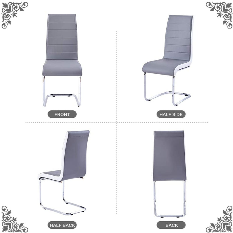 High Back Dining Chairs, Grey