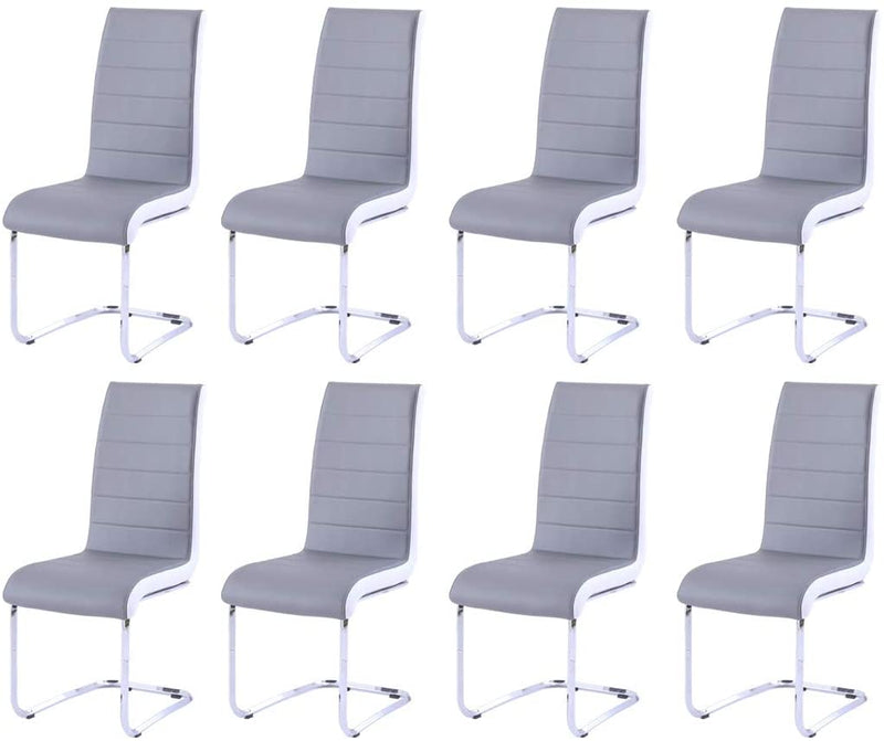 High Back Dining Chairs, Grey