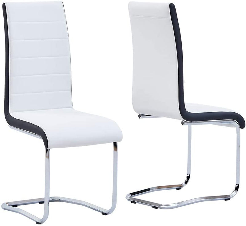 Faux Leather Dining Chairs, White