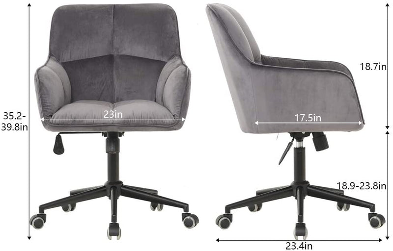 Sheepping Home Office Desk Chairs Swivel Comfort Velvet Grey Task Chair