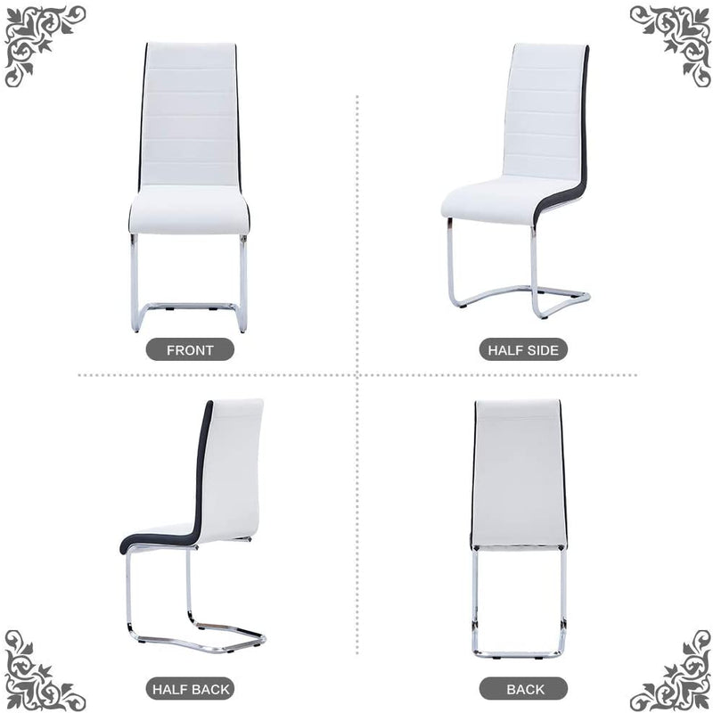 Faux Leather Dining Chairs, White