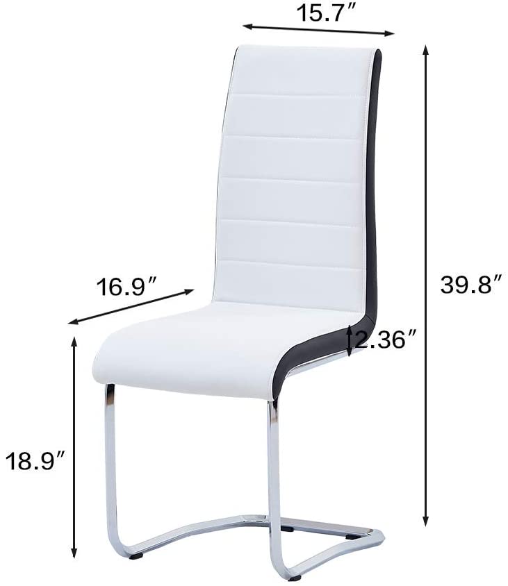 Faux Leather Dining Chairs, White