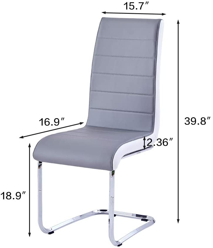 High Back Dining Chairs, Grey