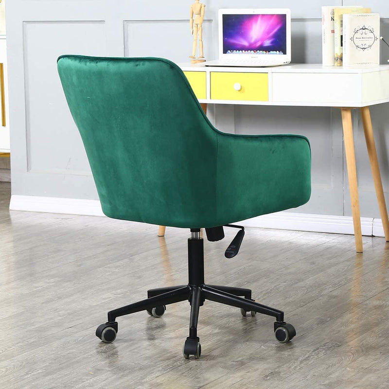 Sheepping Velvet Home Office Living Room Bedroom Green Task Chair