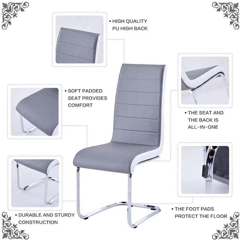 High Back Dining Chairs, Grey