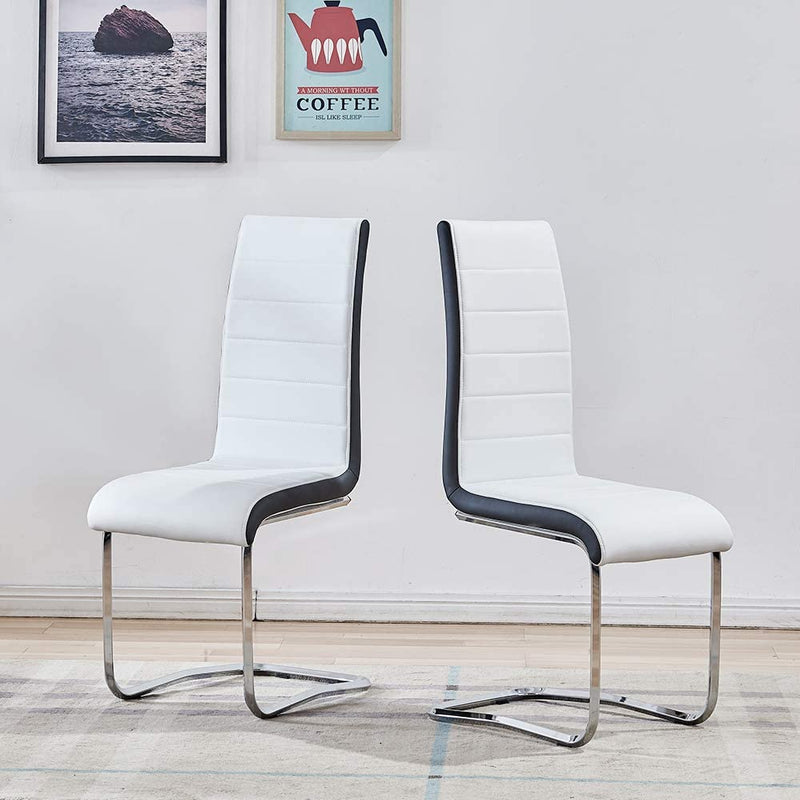 Faux Leather Dining Chairs, White