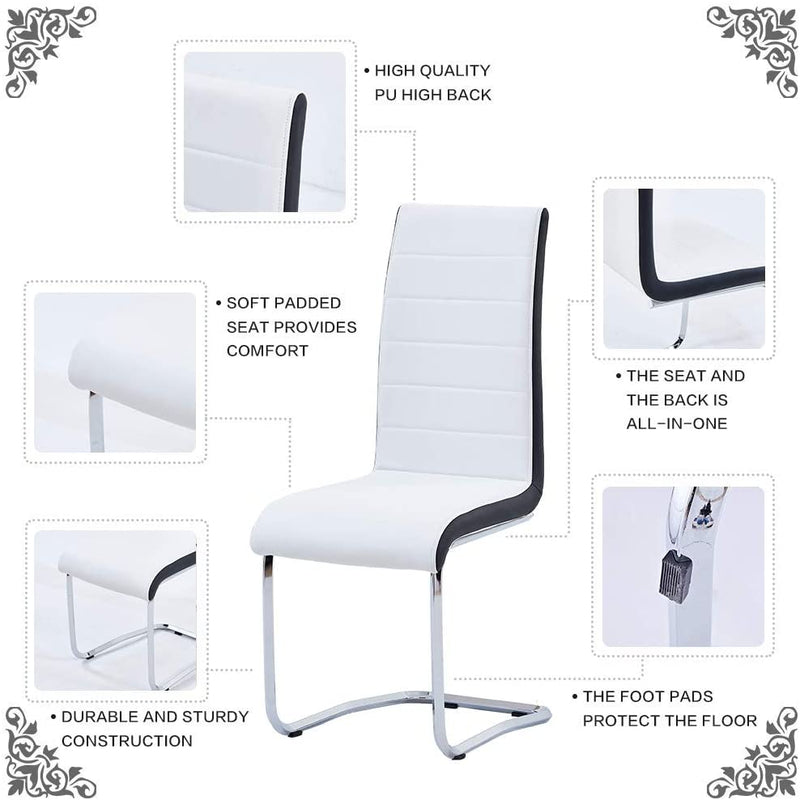 Faux Leather Dining Chairs, White