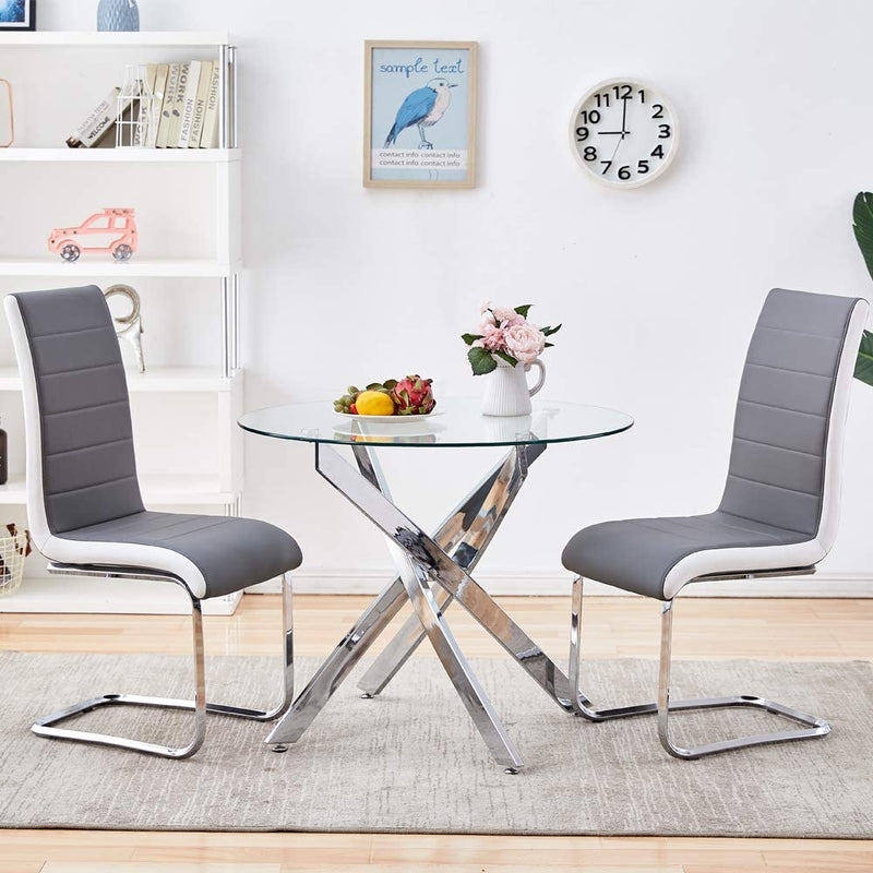 High Back Dining Chairs, Grey