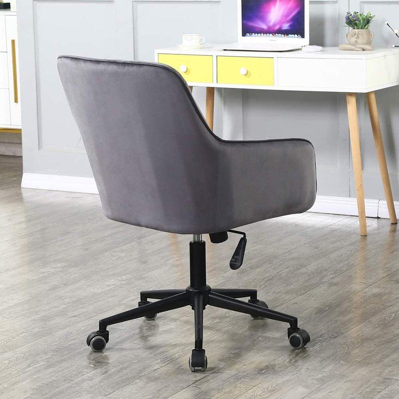 Sheepping Home Office Desk Chairs Swivel Comfort Velvet Grey Task Chair