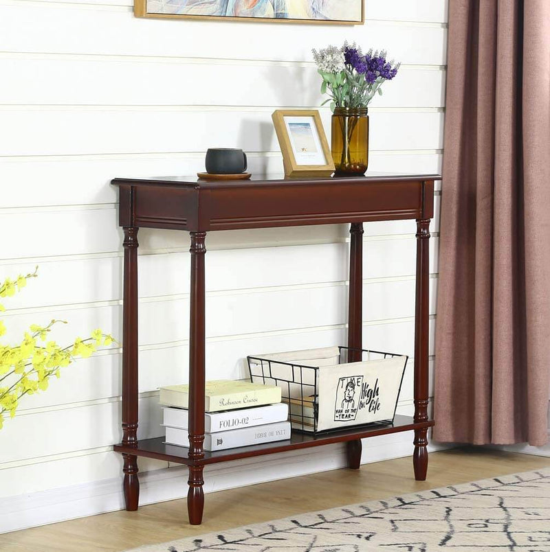 Sheepping Wood Console Table, Retro Sofa Table- Brown(31.7")