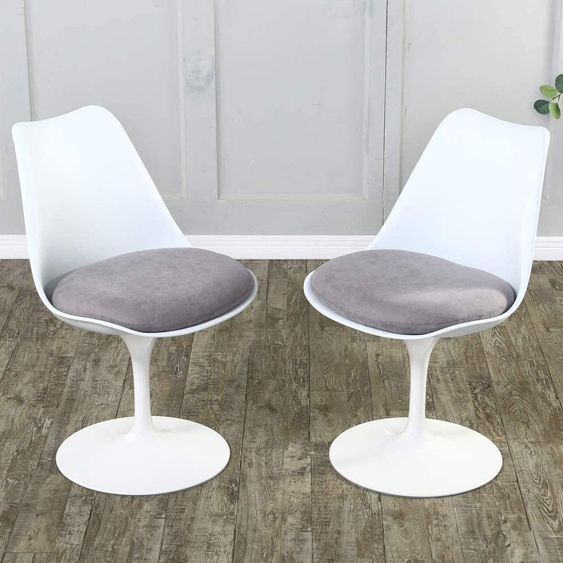 Sheepping 18.1” 2Pieces Modern Fabric Kitchen Swivel Dining Grey Chairs