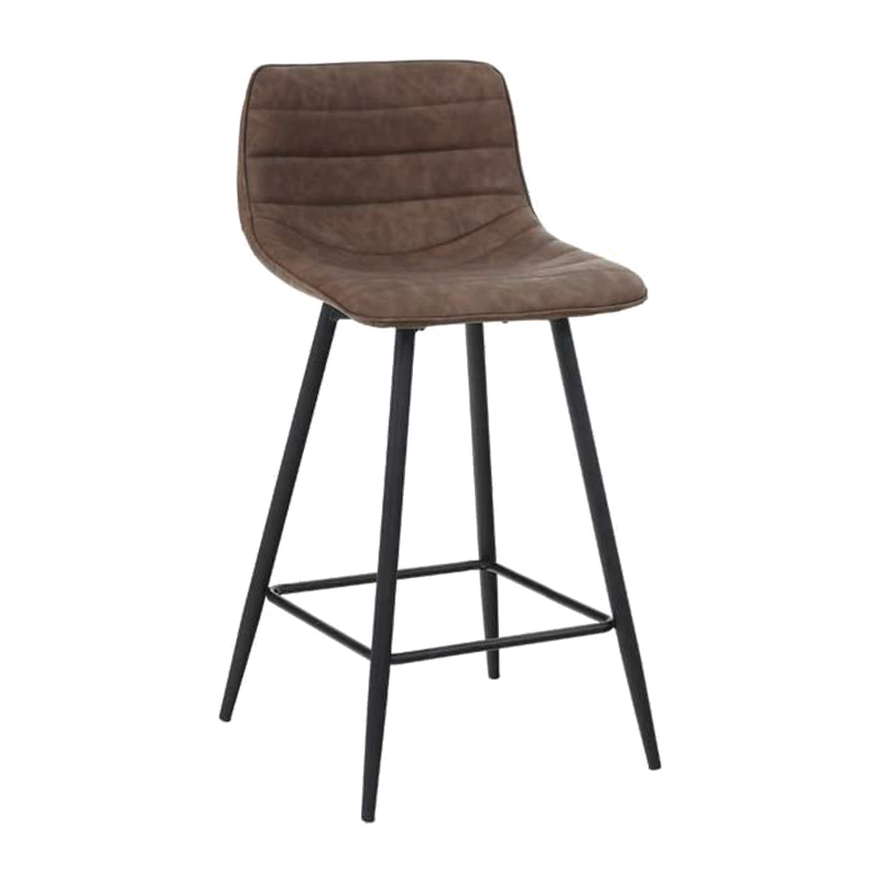 Sheepping 2 Pieces Modern Kitchen Leather Barstools brown Chairs